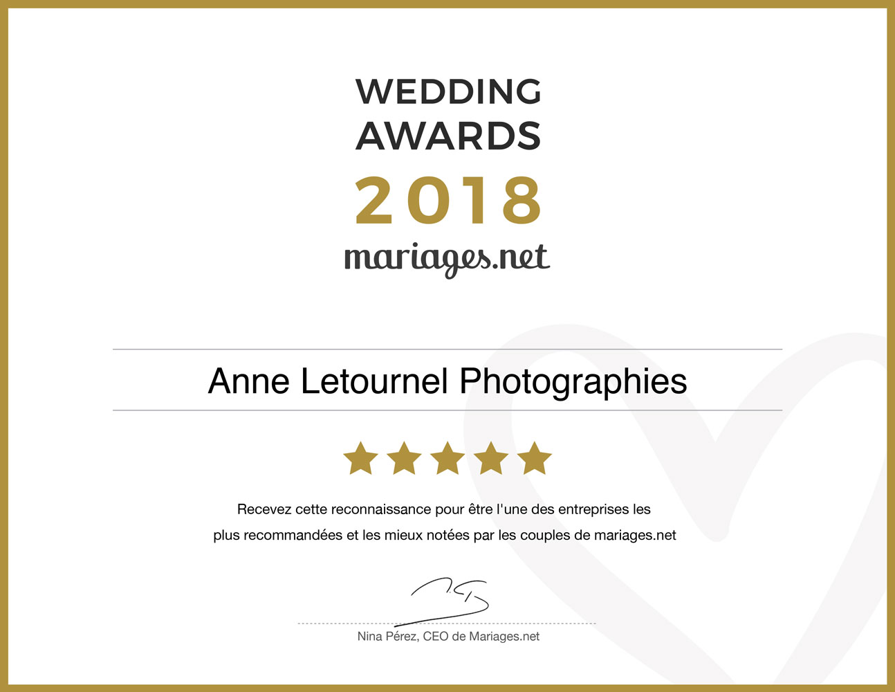 Wedding Awards 2018 Anne Letournel Photographe